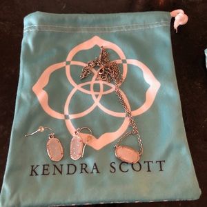 Kendra Scott silver earring and necklace set